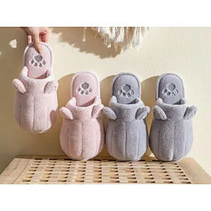 Wholesale 2020 Cotton Slippers Home Female Winter Home Children Cute Warm Couple Male Parent-Child Plush Slippers