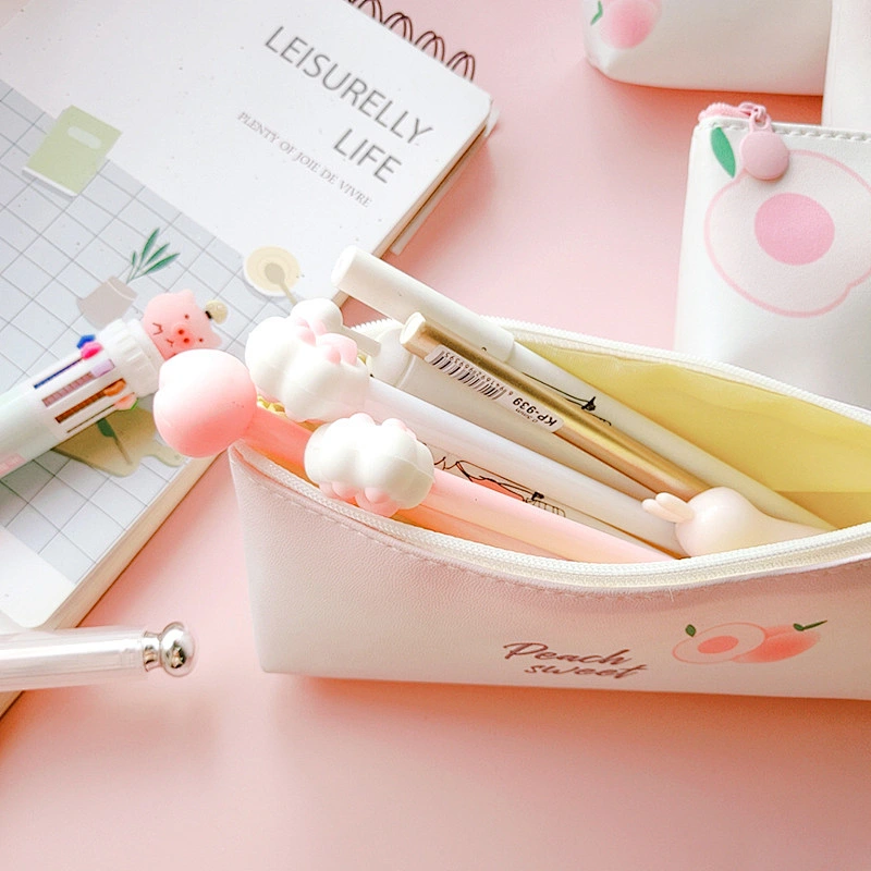 Japanese Creative Large-Capacity Pencil Case Female Simple Korean Cute Peach Children Stationery Bag