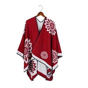 New Fashion European American Style Flower Pattern Cashmere Warm Shawl