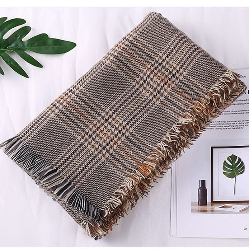 2020 Autumn And Winter New Houndstooth Plaid Scarf Widened Thickened Enlarged Cashmere Shawl
