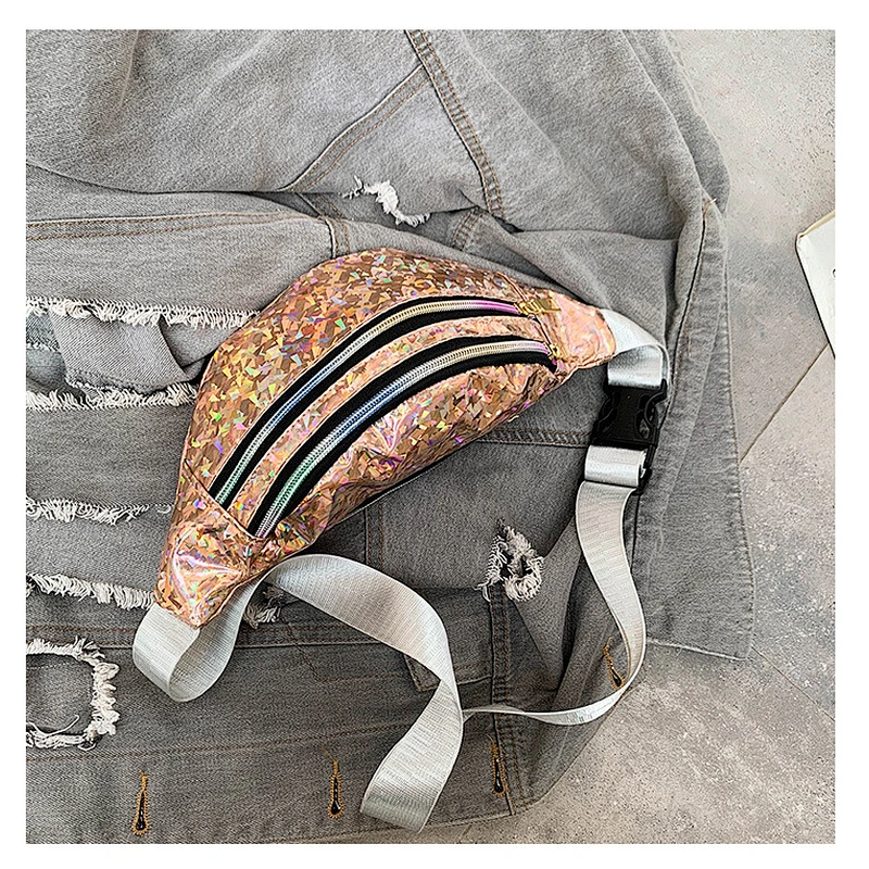 2020 Fashion Hologram PU Laser Waist Bags Fanny Pack Travel Purse Outdoor Sport Belt Bag For Ladies Women