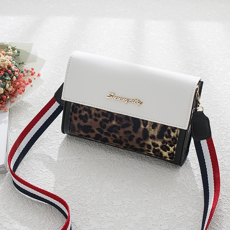 French 2021 New Korean Version Leopard Messenger Bag, Summer Texture Small Square Crossbody Bag