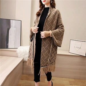 2020 Wholesale Mink Velvet Cape Cloak Women Jacket Winter New Style Cardigan Warm Shawl Cape With Sleeves