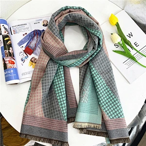Wholesale Thickened Warmth Cashmere Scarf Korean Version Double-Sided H Letter Shawl Scarf For Women