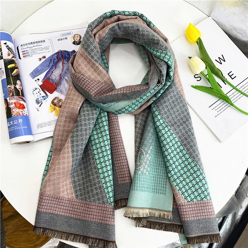 Wholesale Thickened Warmth Cashmere Scarf Korean Version Double-Sided H Letter Shawl Scarf For Women