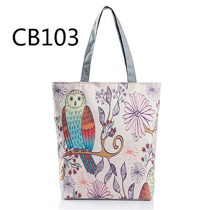 Hot sale women canvas tote shoulder bag custom printed shopping handbag for ladies