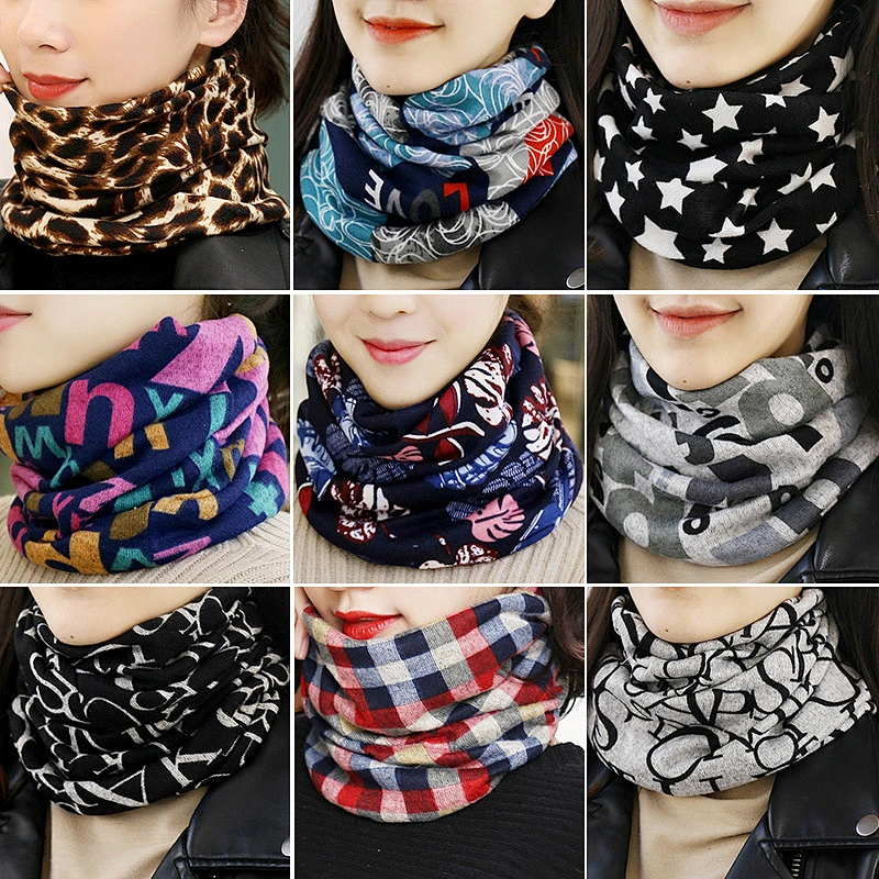 Women Fall/Winter Hedging Scarf Hat Warm Neck Guard Mask Knitted Thick Riding Mask Headscarf Student Collar Scarf