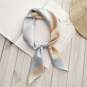 Korean Ins Small Square Scarf Color Matching Literary Small Silk Scarf Decoration Small Scarf For Female