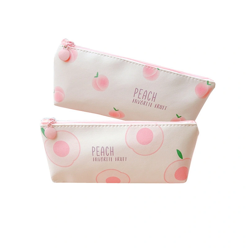 Japanese Creative Large-Capacity Pencil Case Female Simple Korean Cute Peach Children Stationery Bag
