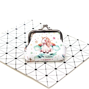 Factory wholesale unicorn print coin purse cartoon creative lady purse