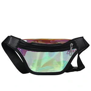 Custom Wholesale Kids Clear Pvc Bum Bag Fashion Jelly Laser Fanny Pack Child Holographic Waist Bag