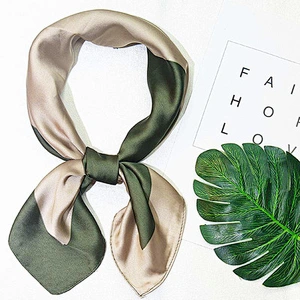 Factory direct sales colorblock professional flight attendant silk scarf large silk printed ladies neck square scarf