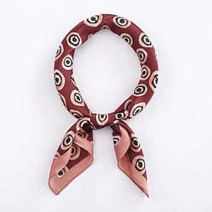 Wild circular printed female spring and summer temperament simulation silk small square scarf