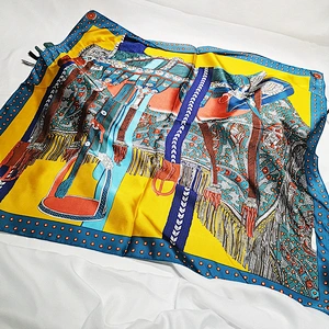 European American New Style 70*70cm Silk Scarf Women'S Small Square Scarf Small Scarf Neck Decoration