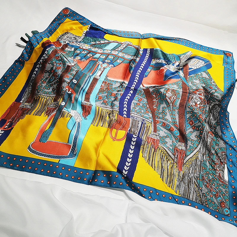 European American New Style 70*70cm Silk Scarf Women'S Small Square Scarf Small Scarf Neck Decoration