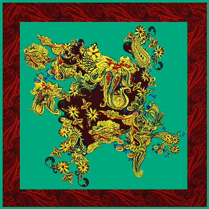 Floral female twill silk shawl scarf printed dual-purpose large square sunscreen scarf