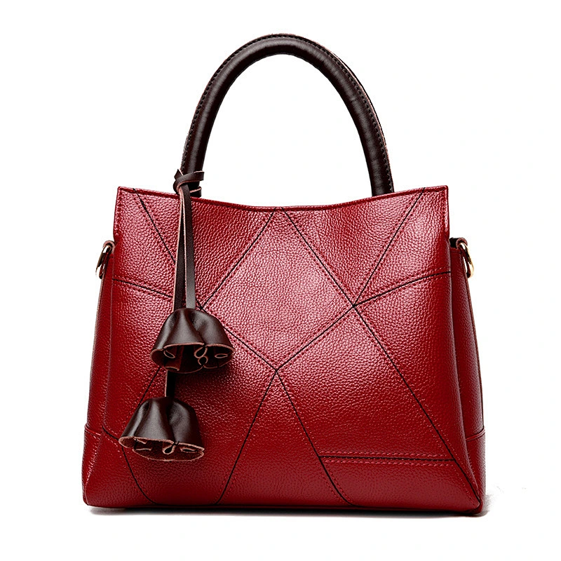 2020 Best Selling Custom PU Leather Large Handbags For Women Tassel Flower Handle Bags