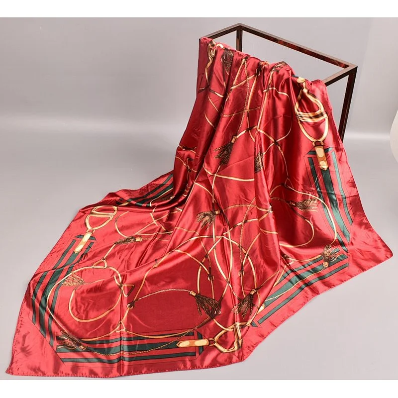 Popular Fashion Silk Scarf Trend Printing Women'S Shawl Can Be Customized