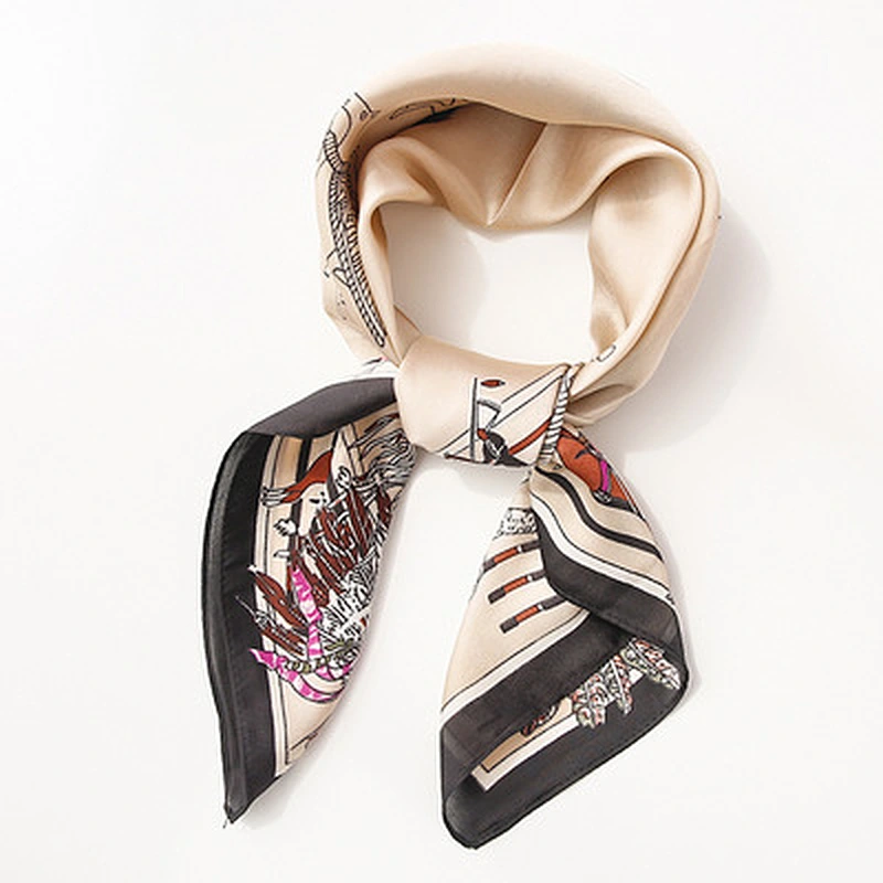 New small square scarf female professional decoration knight printed fashion luxury silk polyester square scarf