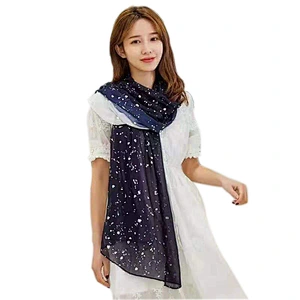 Wholesale women's all-match hot tie-dyeing cotton and linen scarf sunscreen shawl