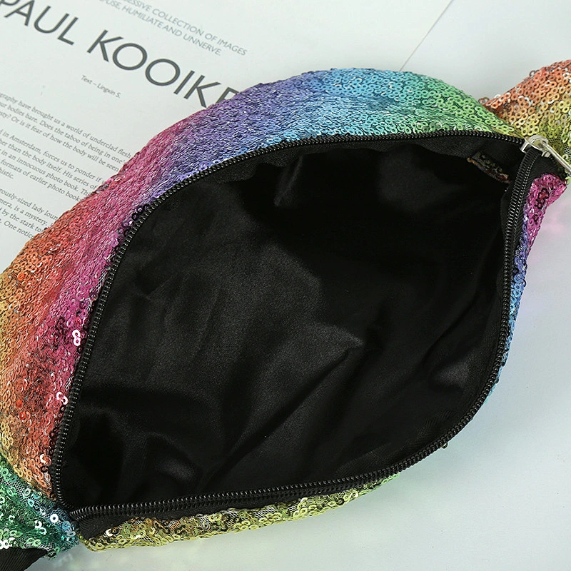 Mermaid Colorful Sequin Women'S Bag, Sports Leisure Waist Bag, Multi-Function Large Capacity Waist Bag Wholesale