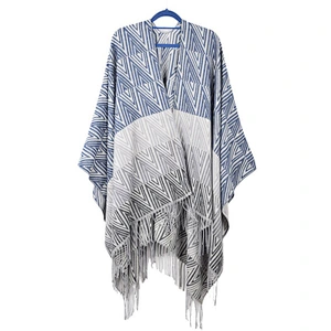 Factory Direct 2020 New Geometric Cloak Shawl European American Fringed Dual-Use Shawl Blanket