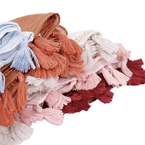 Muslim female sunscreen scarf plain weave tassel cotton printed jacquard scarf