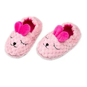 Customize Cute Closed Toe Pink Keep Warm Rabbit Shaped Plush Thermal Slippers Slipper Shoes