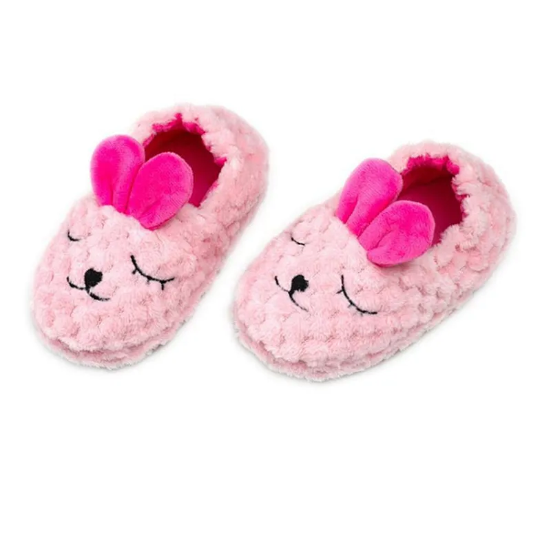 Customize Cute Closed Toe Pink Keep Warm Rabbit Shaped Plush Thermal Slippers Slipper Shoes