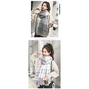 Wholesale Plaid Scarf Women'S Autumn Winter Shawl New Korean Version Students Cute Little Ladies Scarf