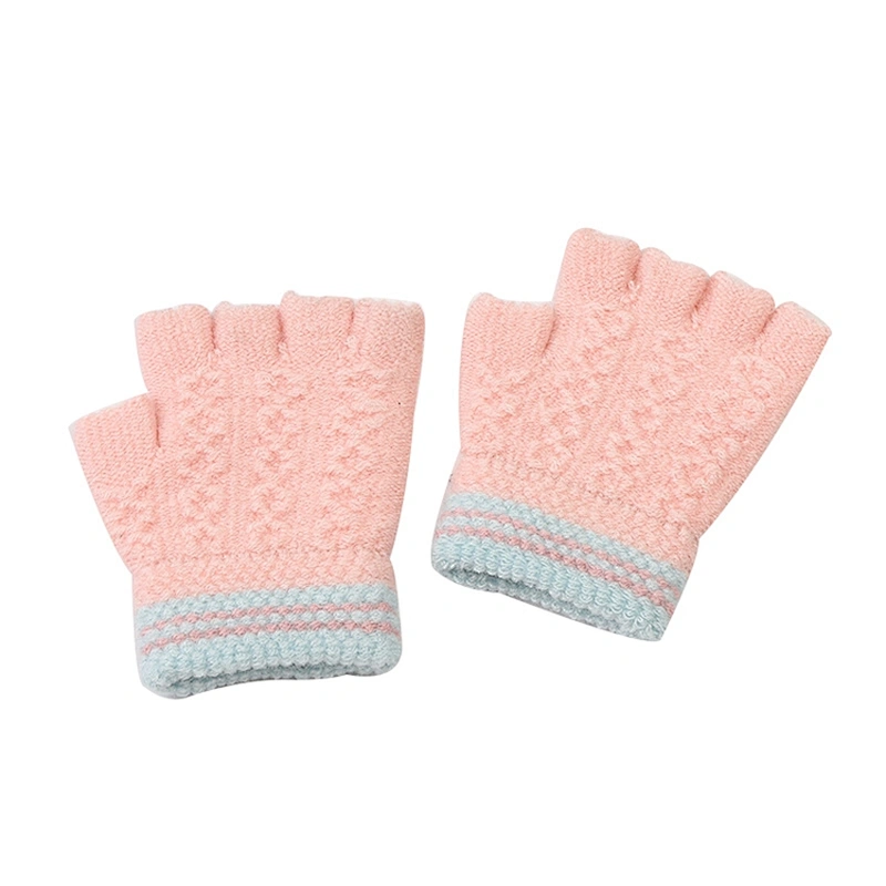 Factory Direct New Men Women Baby Knitted Gloves, Children'S Warm Gloves, Fashion Wild Half-Finger Gloves