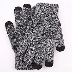Wholesale Knitted Warm Gloves Men'S Winter Thickened Non-Slip Wool Outdoor Custom Touch Screen Gloves