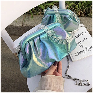 Brand Designer Acrylic Chain The Pouch Envelope Clutches Bag Voluminous Round Shape Purses and Handbags