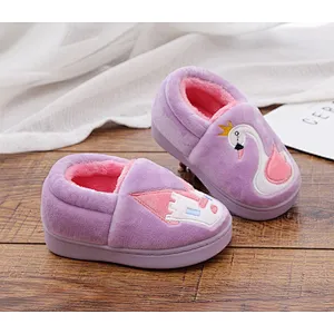 Kids Home Slippers Boys Girls Autumn Winter Slippers Cute Cartoon Home Shoes Children Warm Plush Slipper