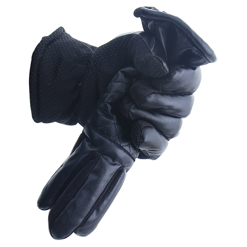 Winter men's cycling warm gloves PU leather motorcycle outdoor sports winter adult skiing gloves