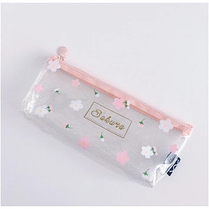 Simple Harajuku Style Student Girl Transparent Pencil Case Large Capacity Stationery Bag Pencil Case