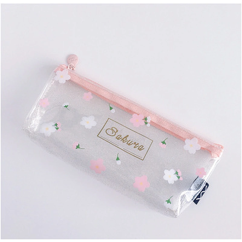 Simple Harajuku Style Student Girl Transparent Pencil Case Large Capacity Stationery Bag Pencil Case