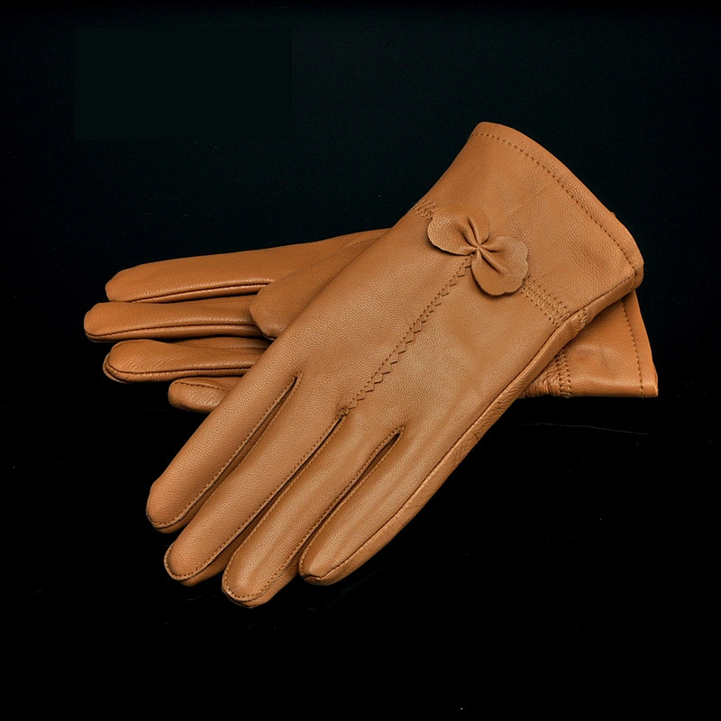 Women Leather Warm Winter Gloves Ladies colorful leather Gloves Wholesale