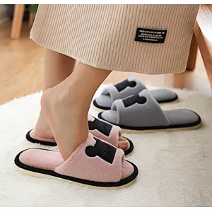 New Cute Parent-Child Children Autumn Winter Home Cotton Slippers Couples Indoor Non-Slip Soft-Soled Slippers For Women