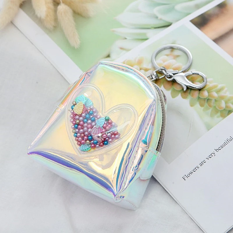 Hot sale laser love coin purse creative mini lady backpack zipper coin purse factory wholesale