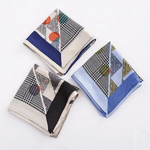 Spring and autumn polka dot houndstooth 70CM scarf multifunctional bound printed silk square scarf