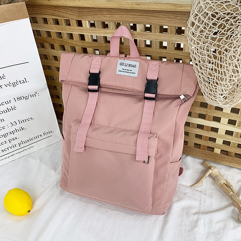 Fashion Design Rolling Top High School Bag College School Backpack For Boys Girls