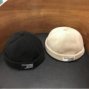 Wholesale Custom Brimless Hat Solid Baseball Cap Mens Fleece Brimless Landlord Hat