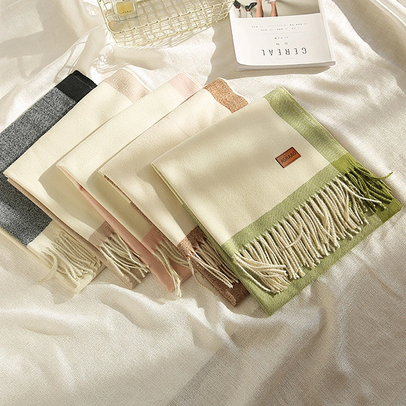 Wholesale Korean Version Lovers New Striped Lattice Cashmere Scarf Women Trend Scarf Thick Warm Scarf