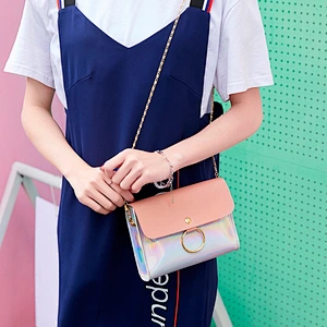 Laser Crossbody Bag for Women Chain Mini Shoulder Circle Small Messenger Bag