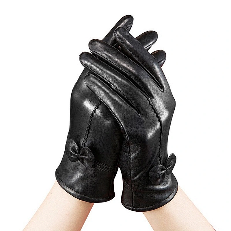 Women Leather Warm Winter Gloves Ladies colorful leather Gloves Wholesale
