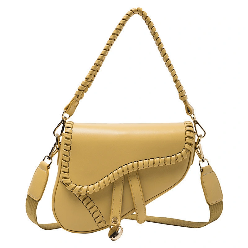 Women's high quality double strap PU leather shoulder bag 2021 fashion shoulder bag women's saddle bag