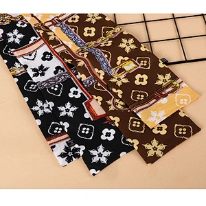Spring Summer New Chic Small Scarf Narrow Strip Small Ribbon Silk Scarf Female Decoration Multifunctional Tie Bag Ribbon