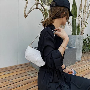 2020 Ins Summer New European Style Clutch Bag Female Crocodile Pattern Portable Bright Leather Underarm Bag