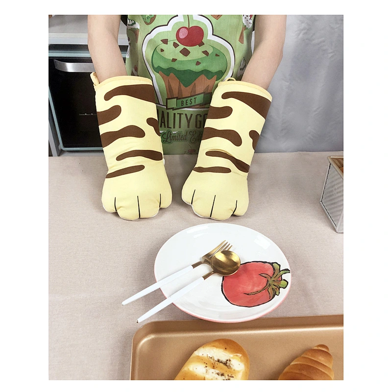 High Quality Cute Cartoon Heat Resistant Baking Bbq Heat Insulation Cotton Kitchen Hand Protection Glove